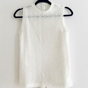 Vintage white scallop knit sweater vest